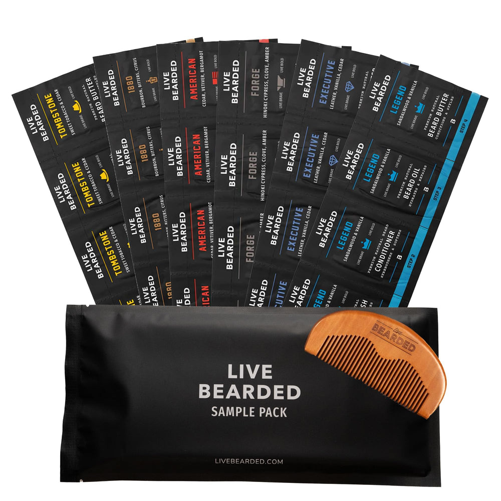 Live Bearded legend oil bottle for a signature scent and smooth beard prep.
