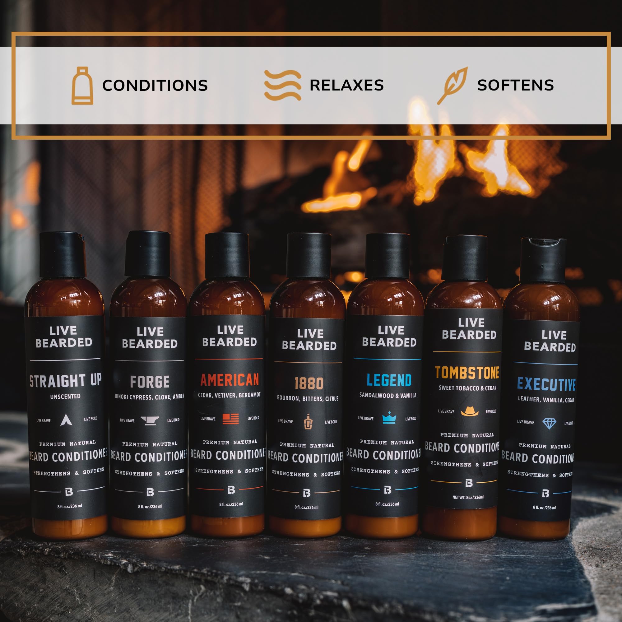 Live Bearded natural ingredients scene featuring coconut and argan oils for deep hydration.