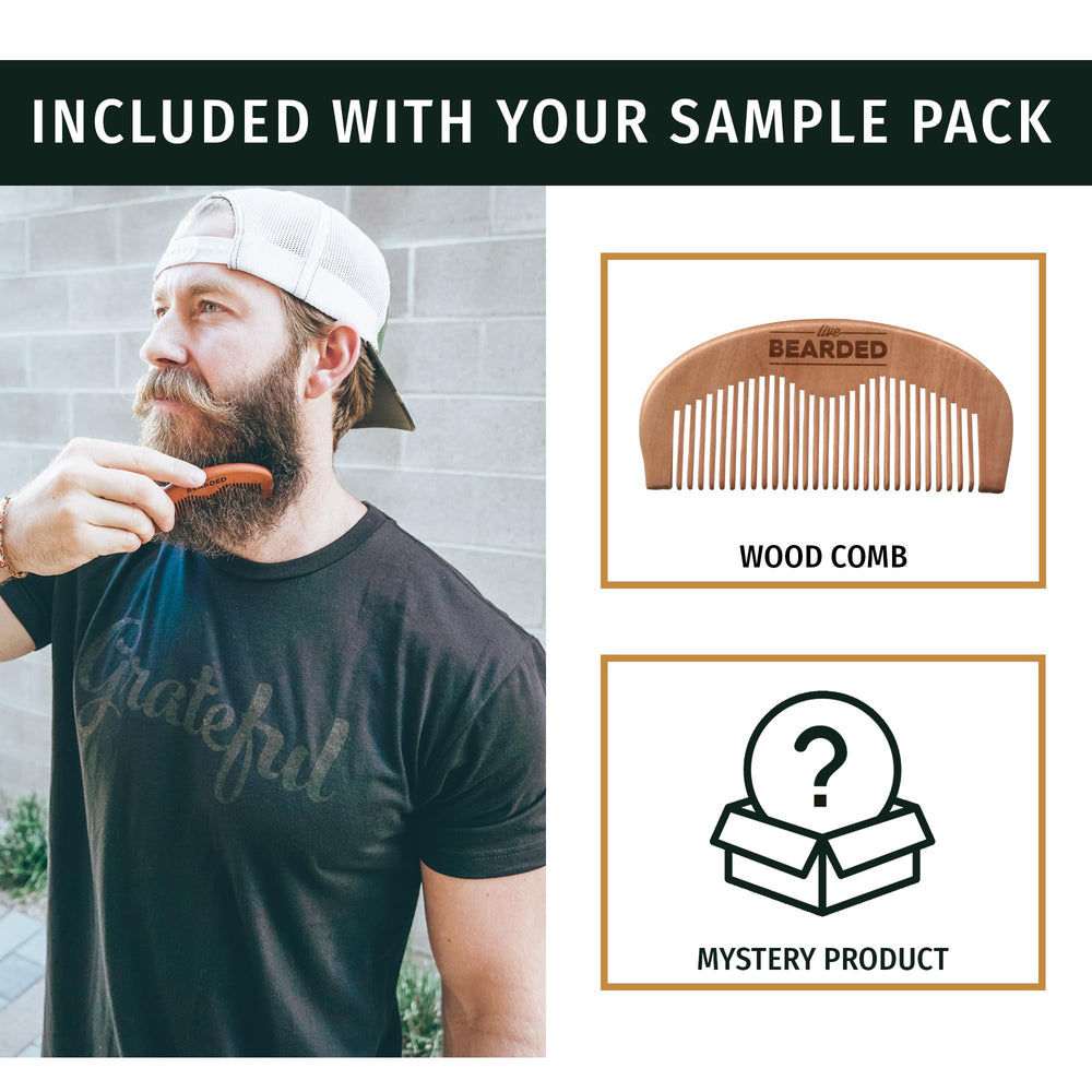 Live Bearded sample-pack beard wash bottle for refreshing cleanse.