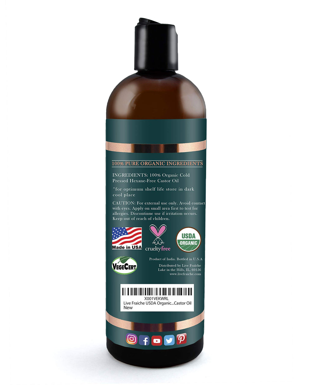 Live Fraiche castor oil on scalp for balanced oil and healthier look