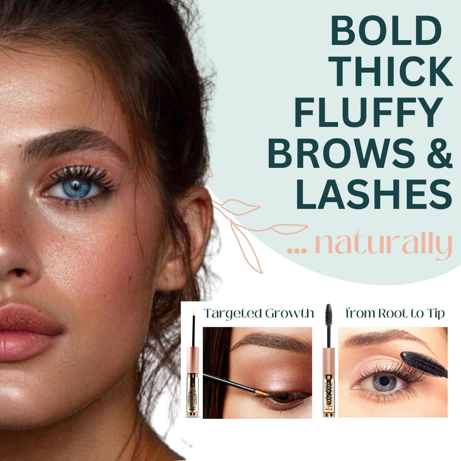 Live Fraiche eyelashes closeup emphasizing brow and lash conditioning potential.