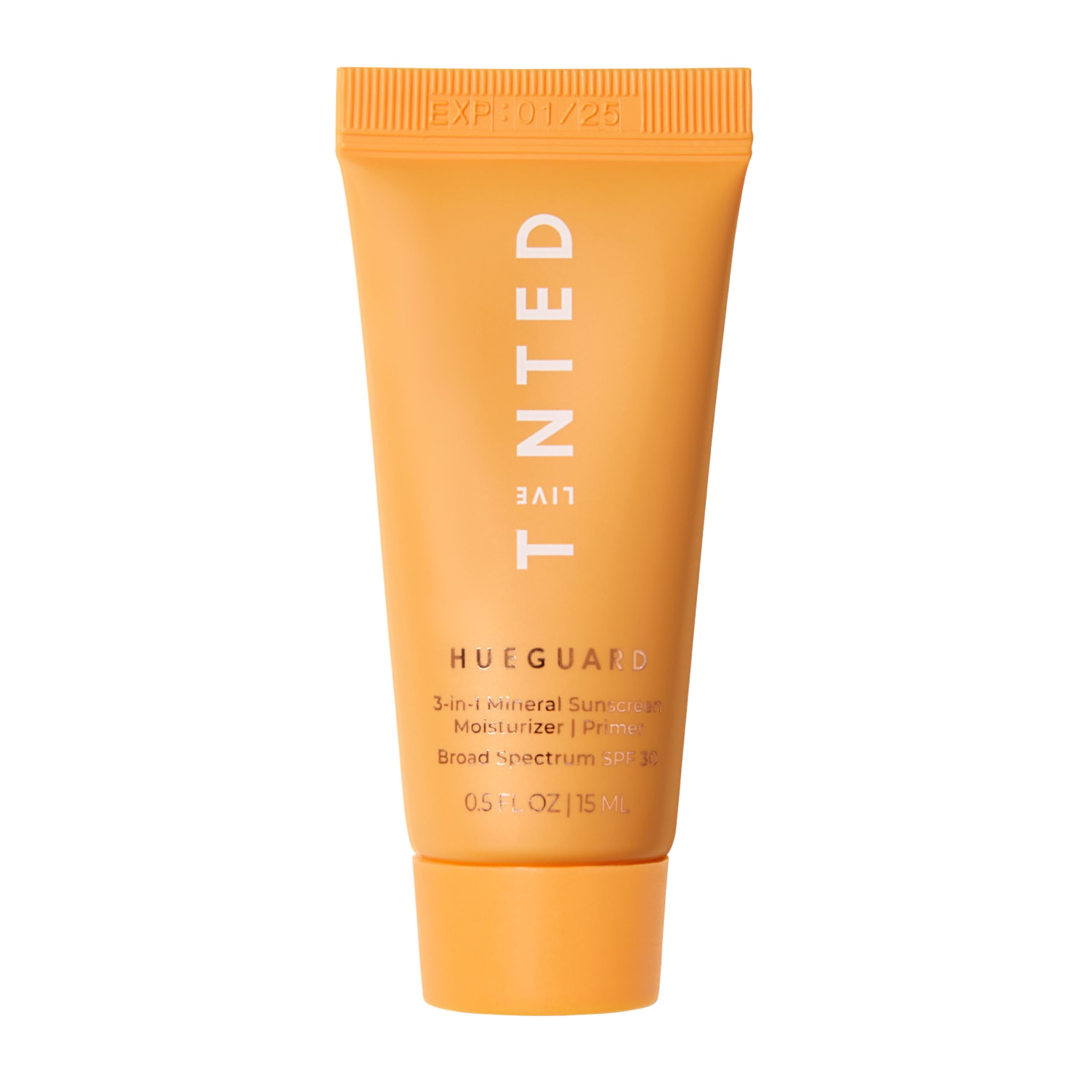 Live Tinted Hueguard Mini bottle-front shows 3-in-1 protection and makeup prep