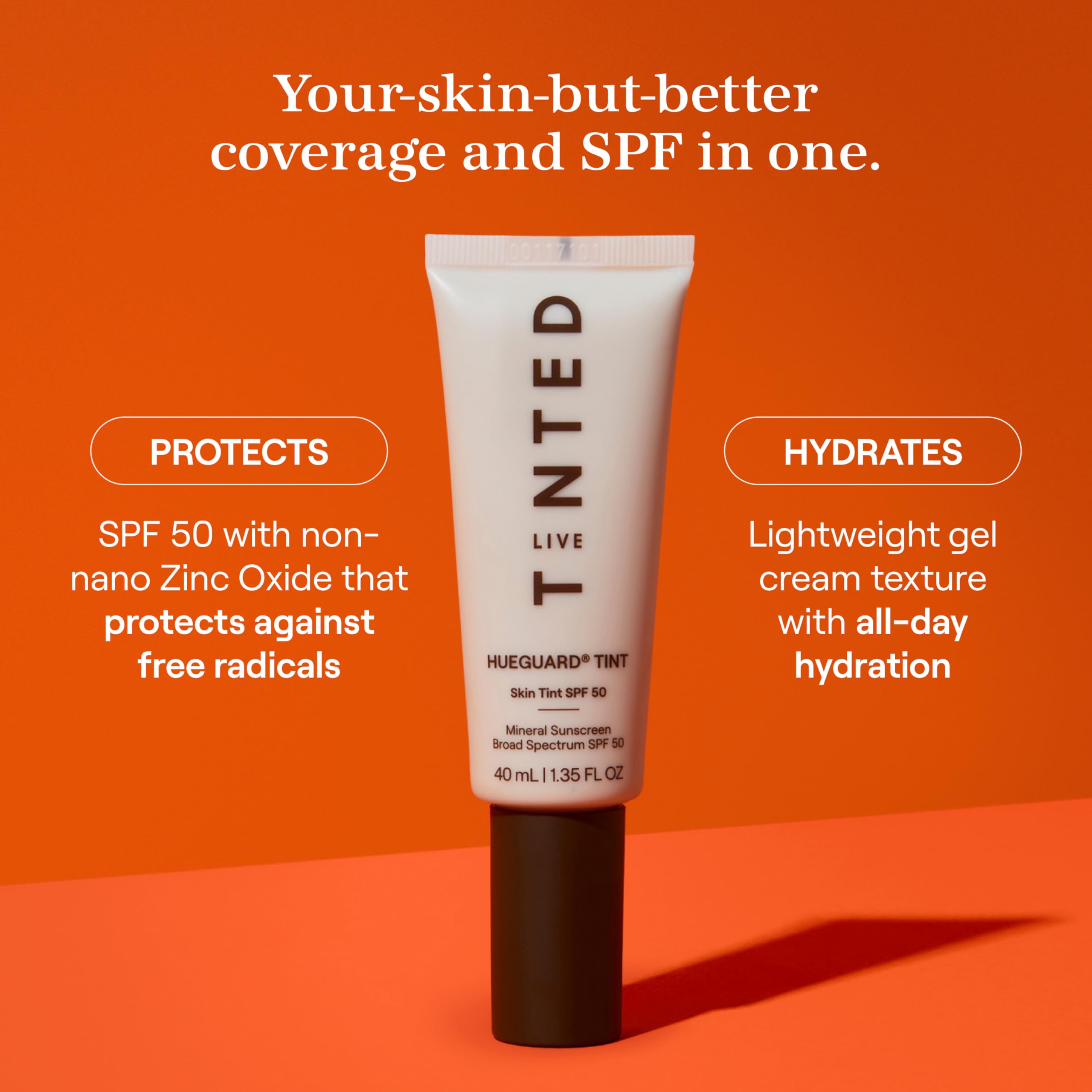 Hueguard texture swirl demonstrates buildable coverage for a natural glow