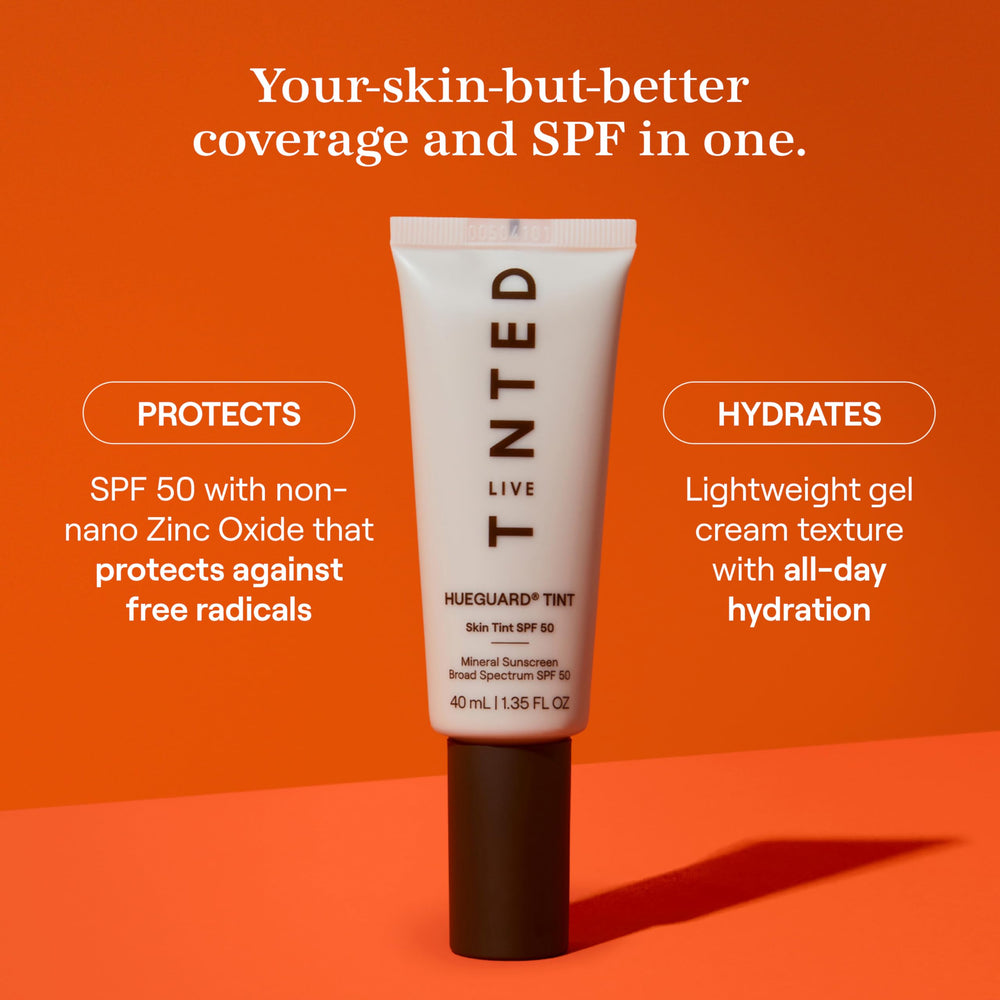 Live Tinted Hueguard swatches reveal no white cast and natural finish