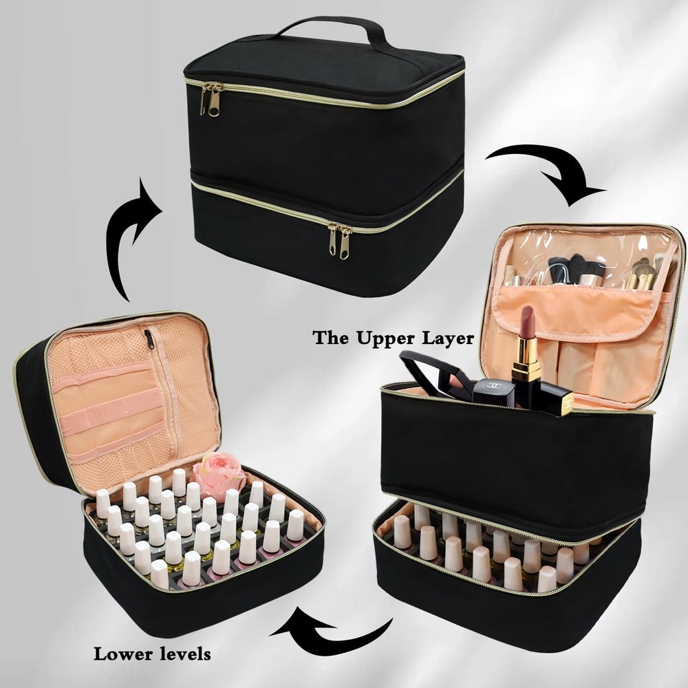 LIVEBAY Nail Polish Organizer in travel setup for portable storage