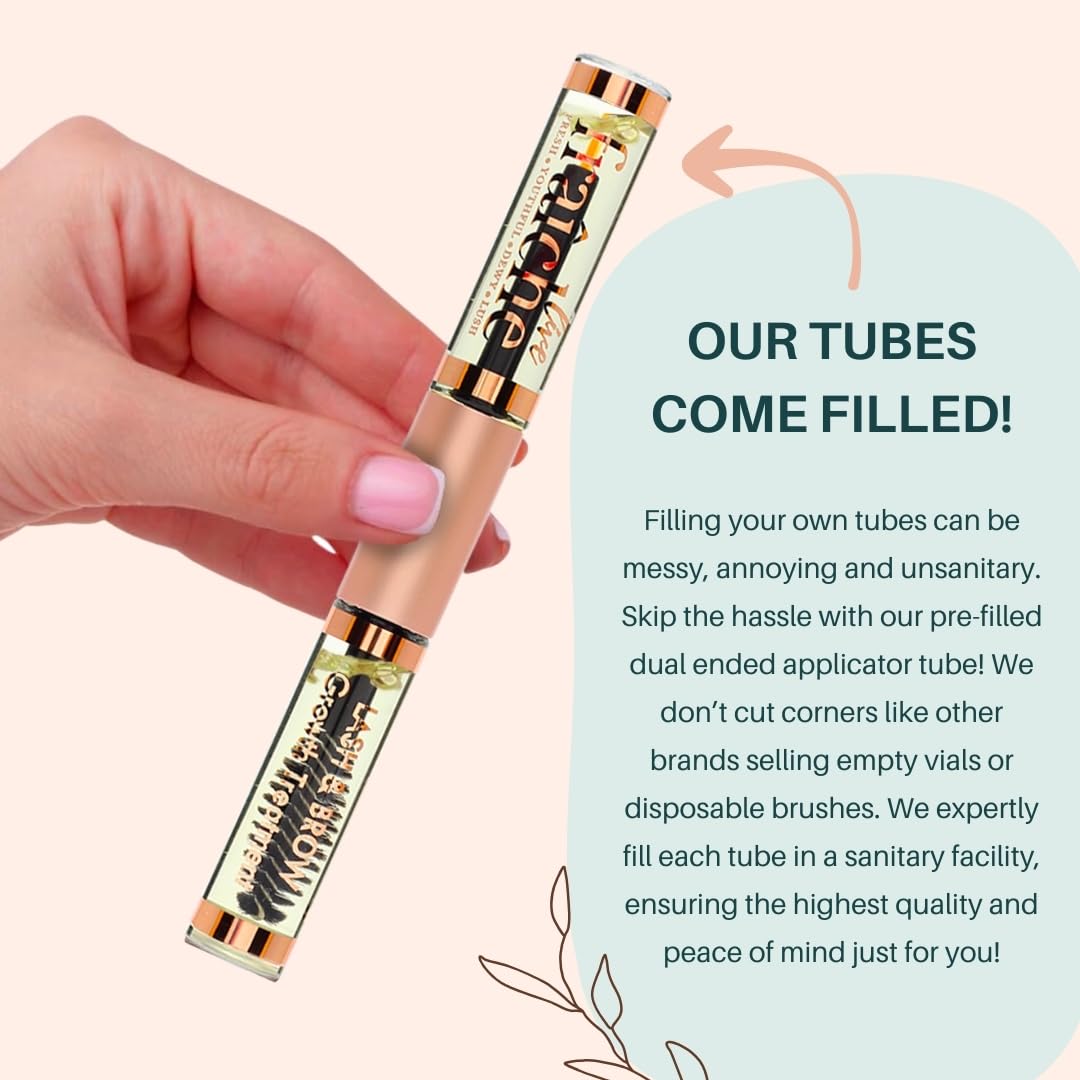 Live Fraiche eyelash-brow serum penetration closeup indicates deep conditioning to nourish follicles.