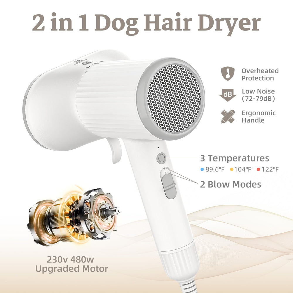 LIVEKEY dog hair dryer 3-temperature-2-speed setup enables tailored sessions.