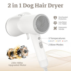 LIVEKEY dog hair dryer 3-temperature-2-speed setup enables tailored sessions.
