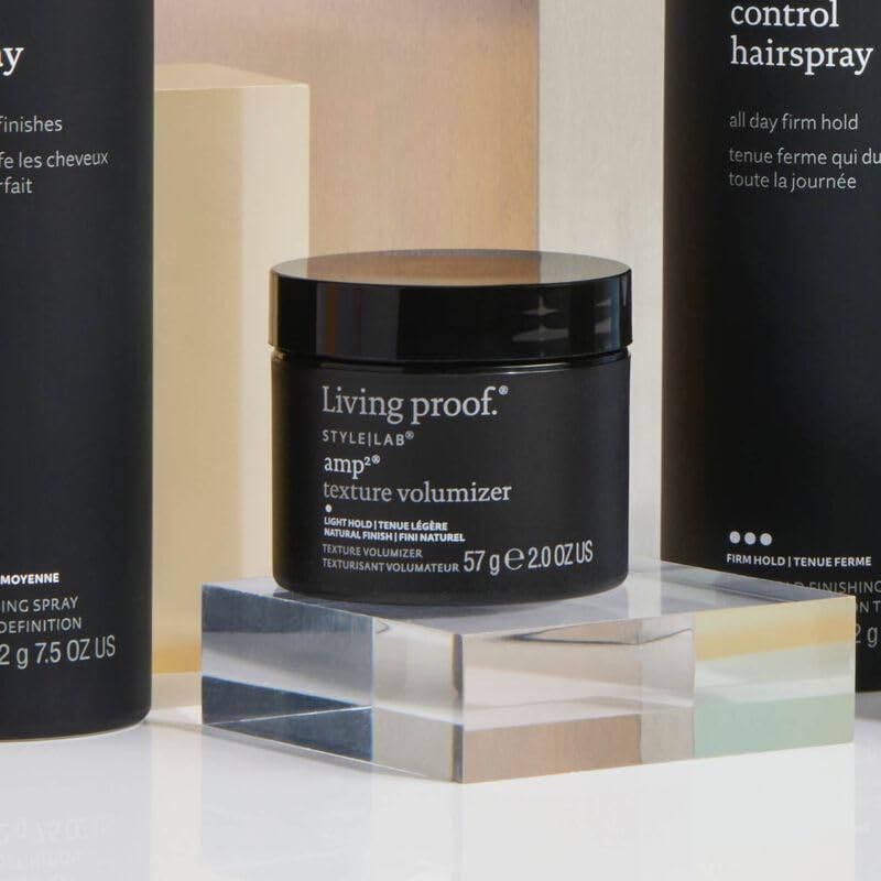 Living Proof Amp Texture Volumizer finished style with lifted, soft hair.