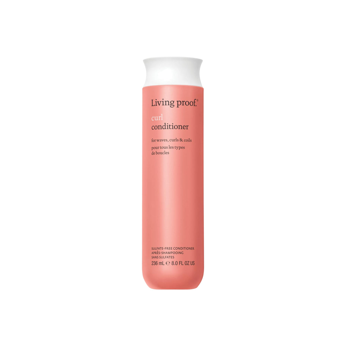 Living Proof Curl Conditioner bottle in sleek design for easy curl definition.