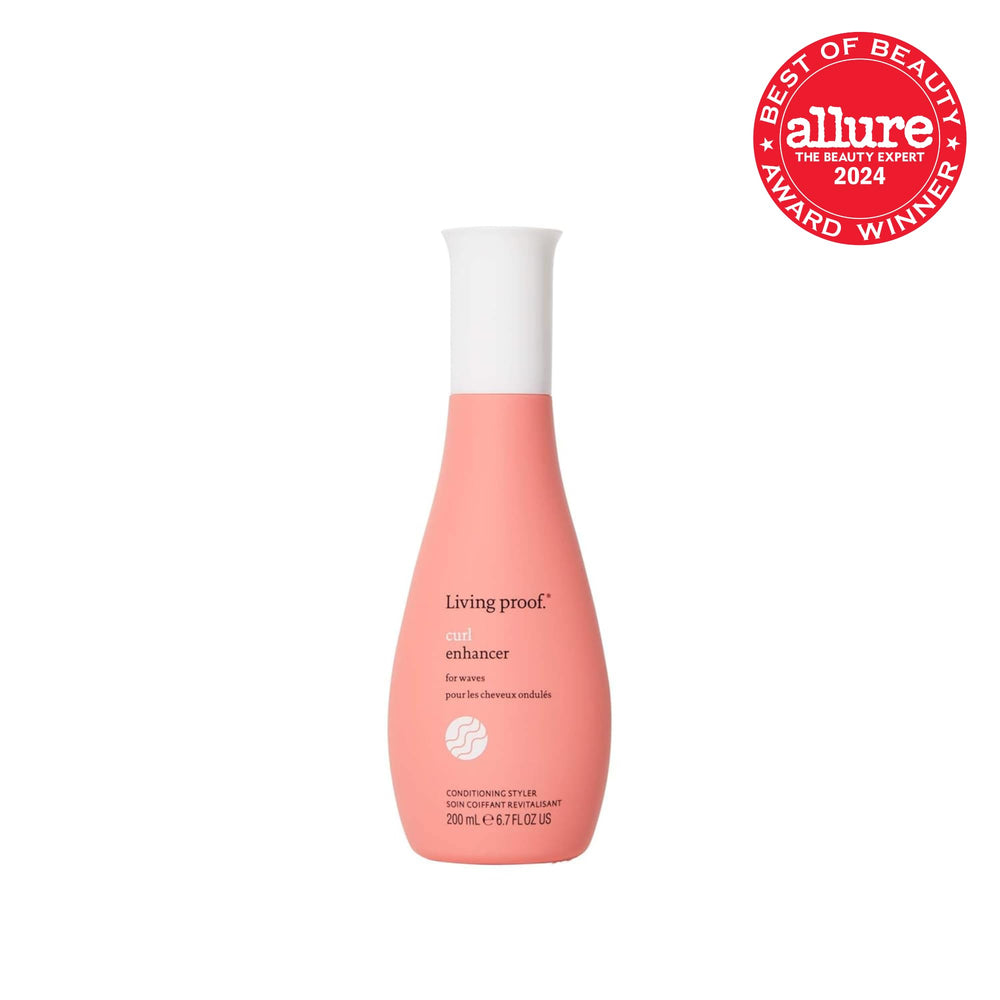 Living Proof Curl Enhancer waves look more defined while styling.