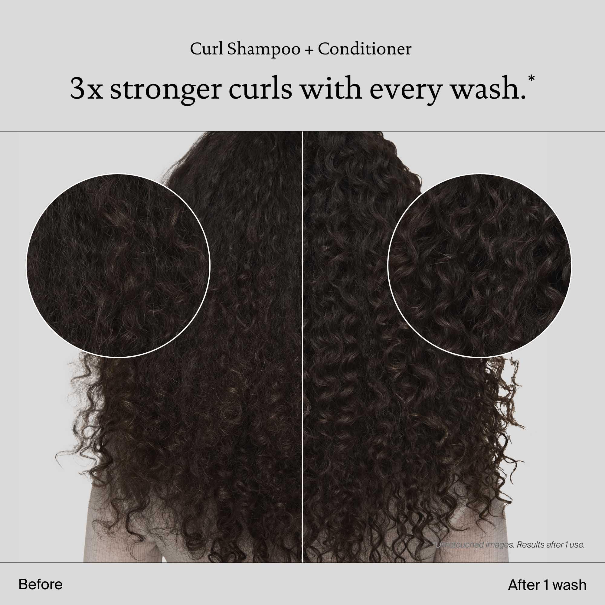 Living Proof Curl Shampoo in bathroom scene for daily curl maintenance