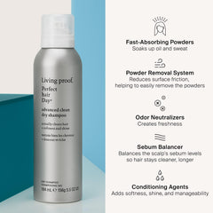 Living Proof Dry Shampoo Advanced Clean close-up reveals a soft, residue-free finish