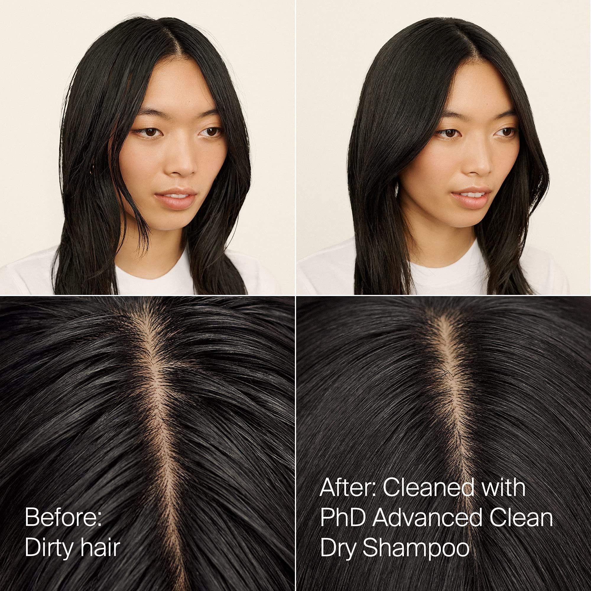 Living Proof Dry Shampoo Advanced Clean spray-action shot highlights oil control between washes
