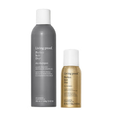 Living Proof dry shampoo bottle shows oil absorption for refreshed hair