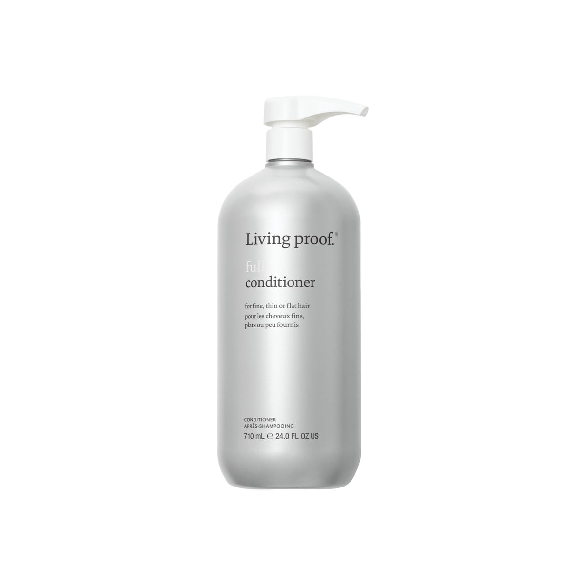 Living Proof Full Conditioner bottle close-up emphasizes volumizing formula.