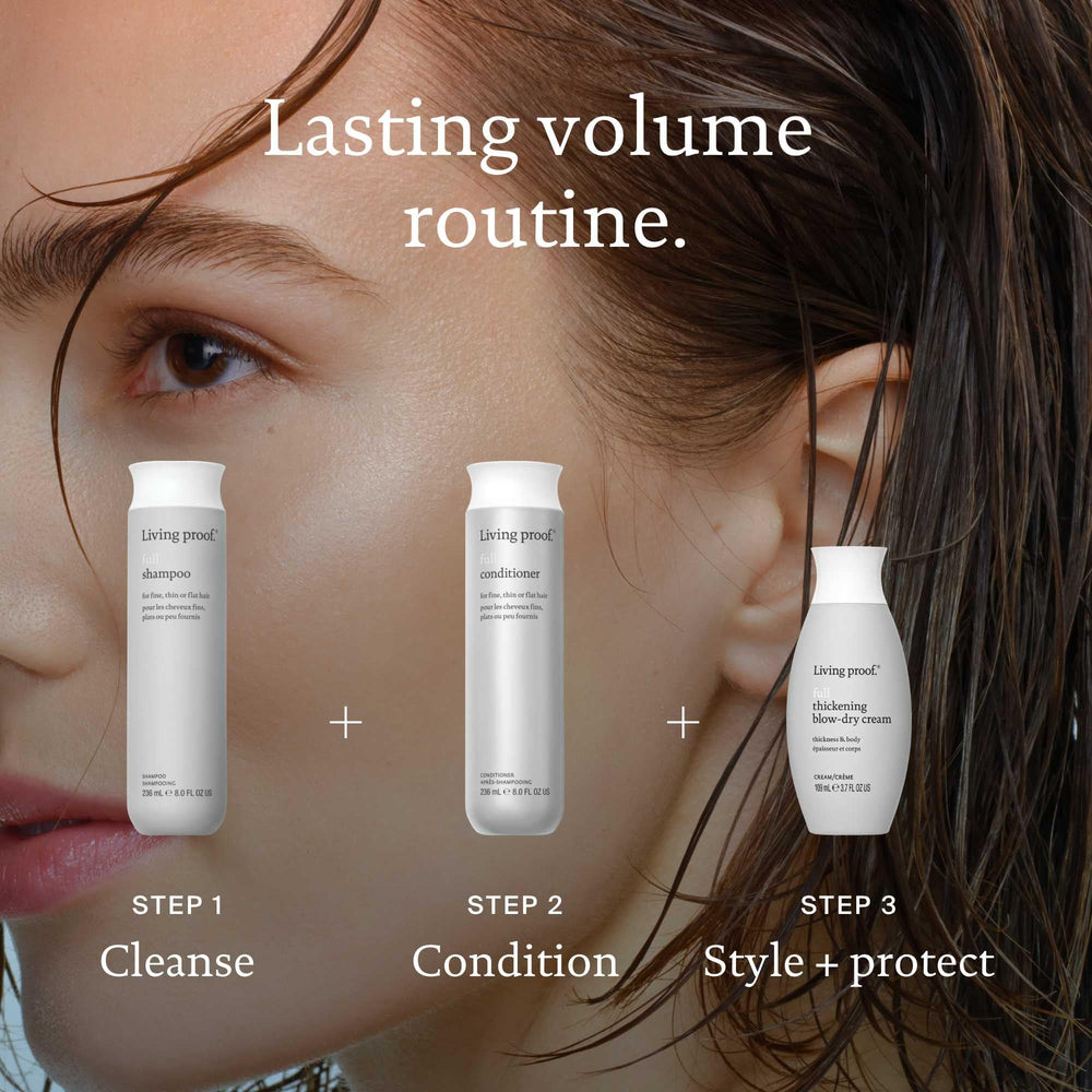 Living Proof Full Conditioner after drying reveals softness and manageability.