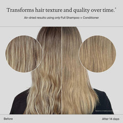 Living Proof Full Conditioner texture close-up shows creamy, luxurious formula.
