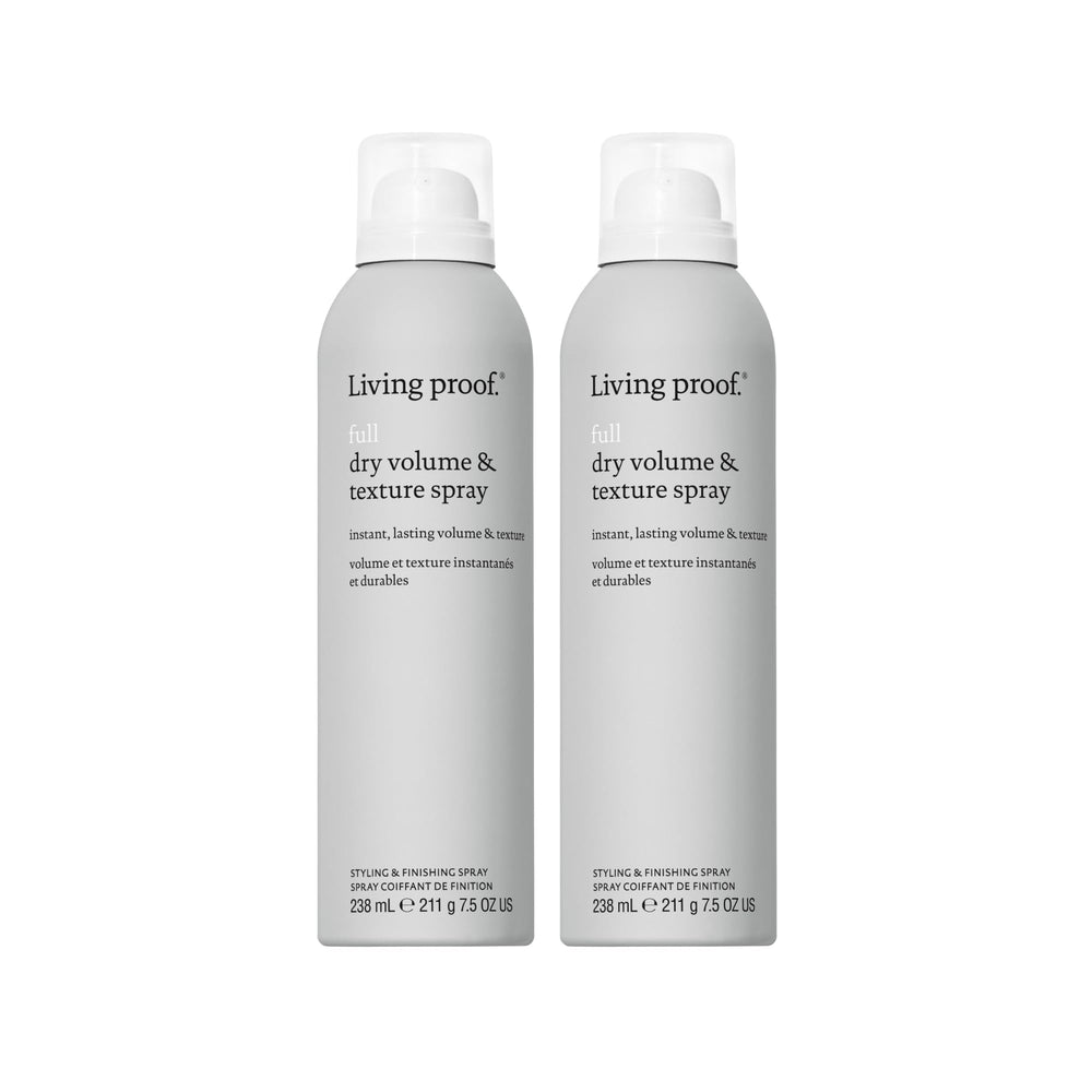 Living Proof Full Dry Volume & Texture Spray bottle delivers instant lift for fine hair.