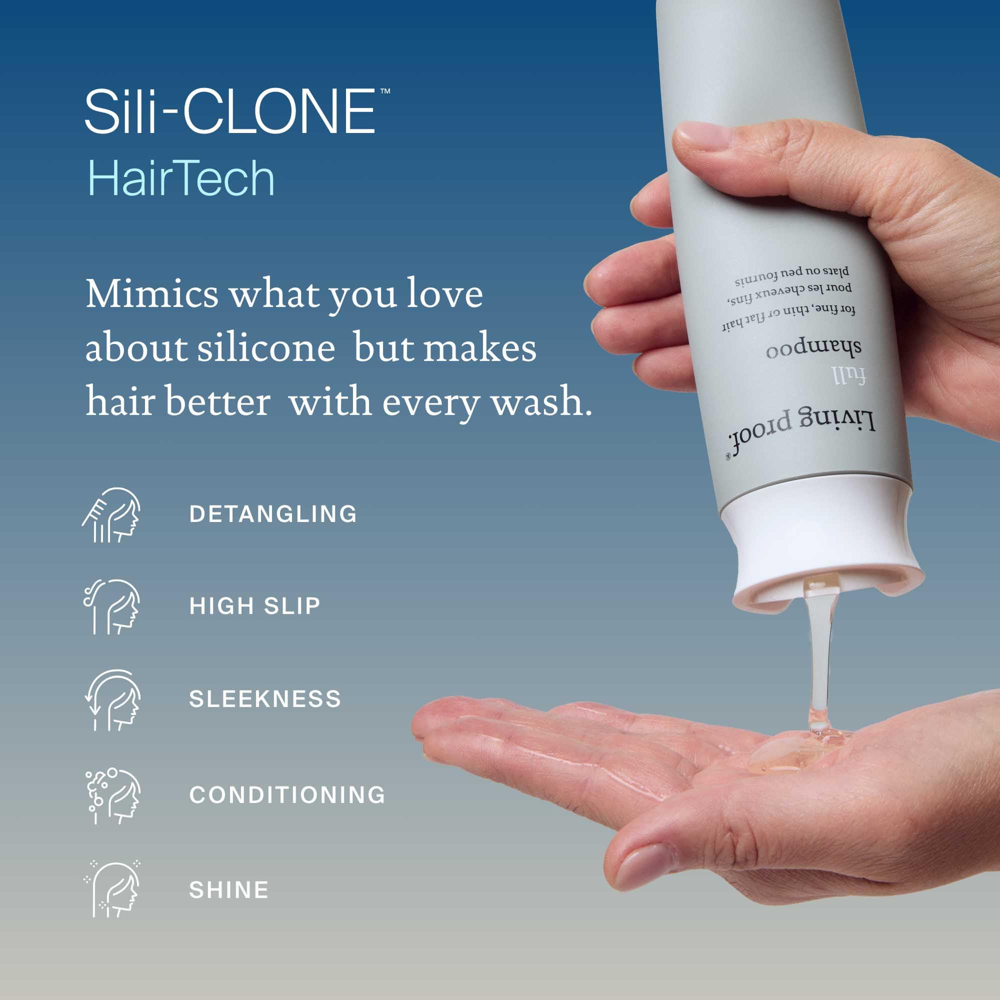 Living Proof Full Shampoo after wash shows soft, shiny, healthy-looking hair