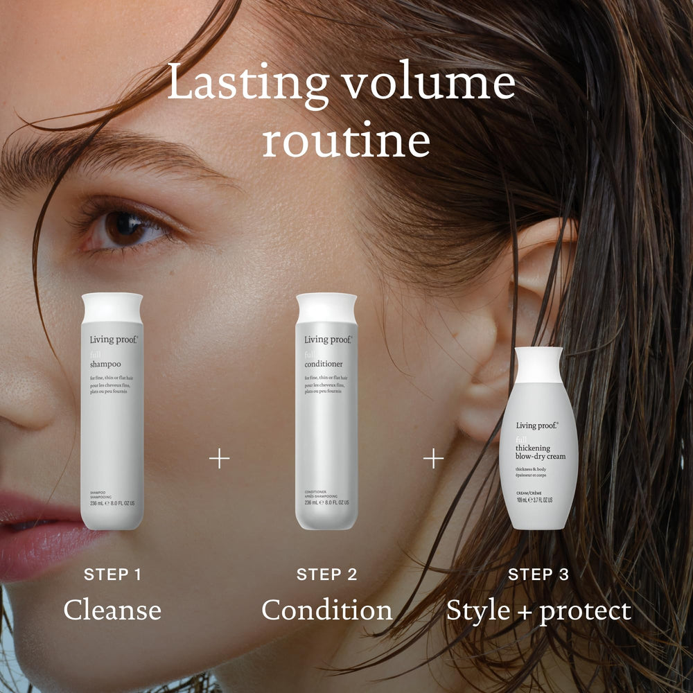 Living Proof Full Thickening Blow-Dry Cream delivers shine and movement without heaviness.