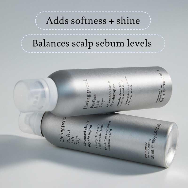Living Proof Shine and softness finish on hair after styling.