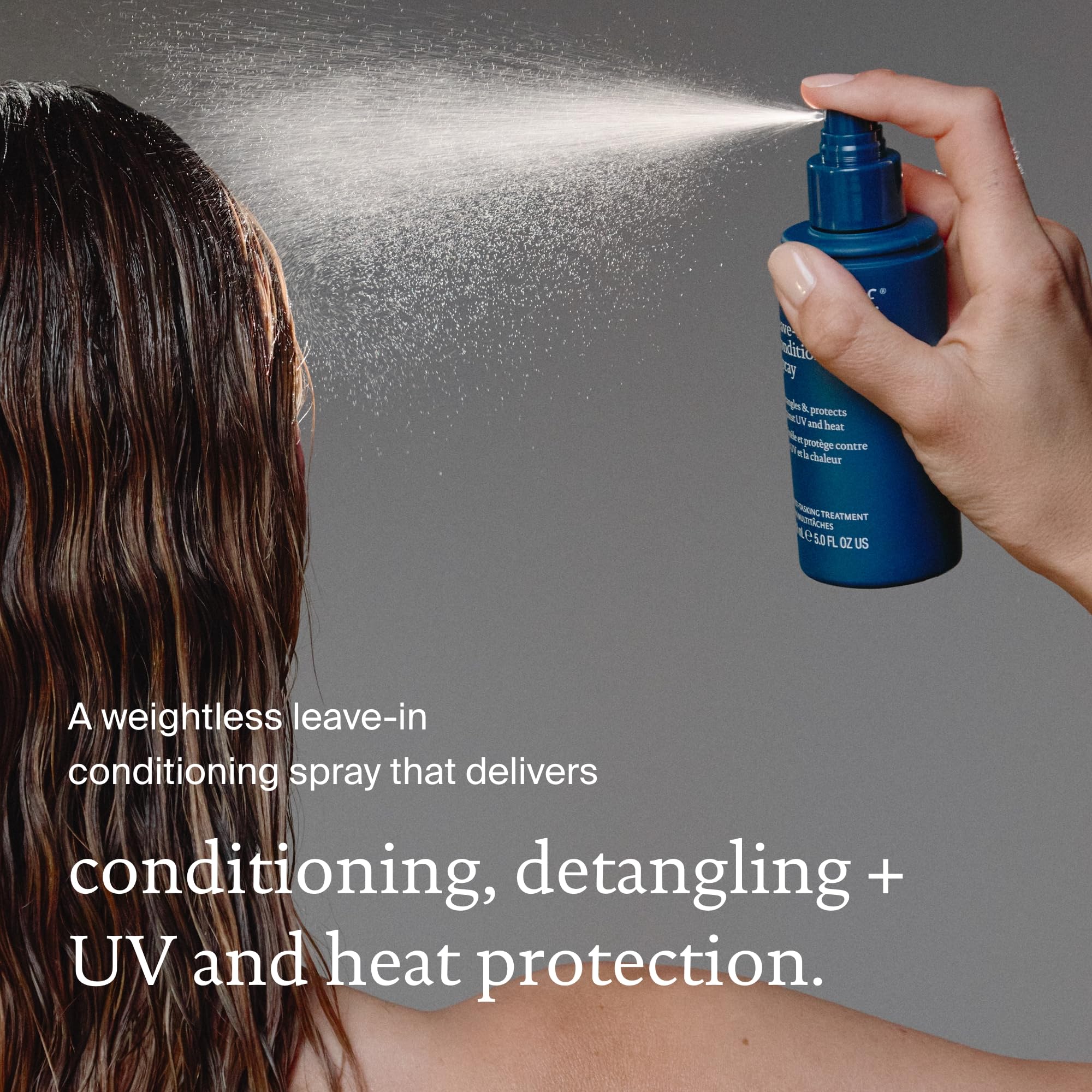 Living Proof Leave-In detangling scene emphasizes faster brushing and less breakage.