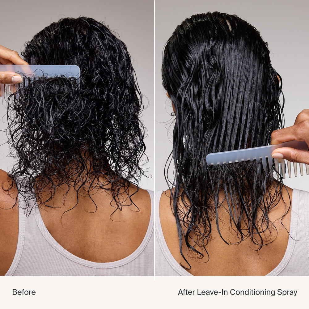 Living Proof Leave-In UV protection image shows sun exposure shielding for hair.