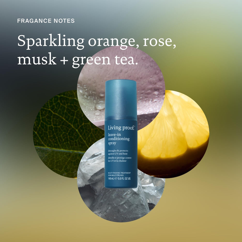 Living Proof Leave-In weightless hydration illustrates lasting moisture without heaviness.