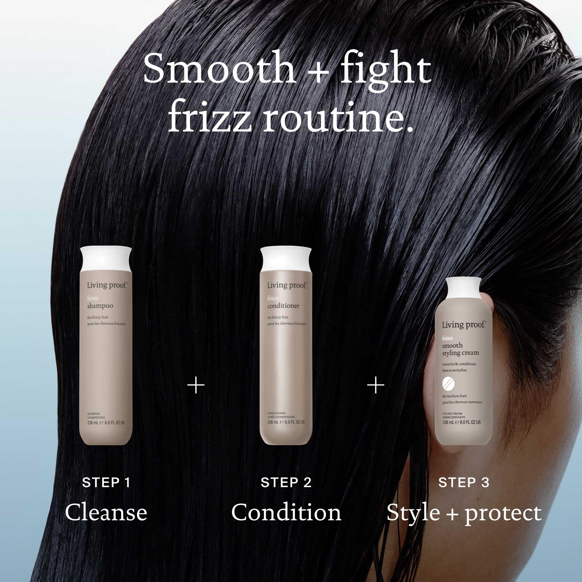 Living Proof No Frizz Conditioner packaging on display for premium care