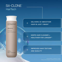Living Proof No Frizz Shampoo lather-foam suggests clean, fresh hair after use