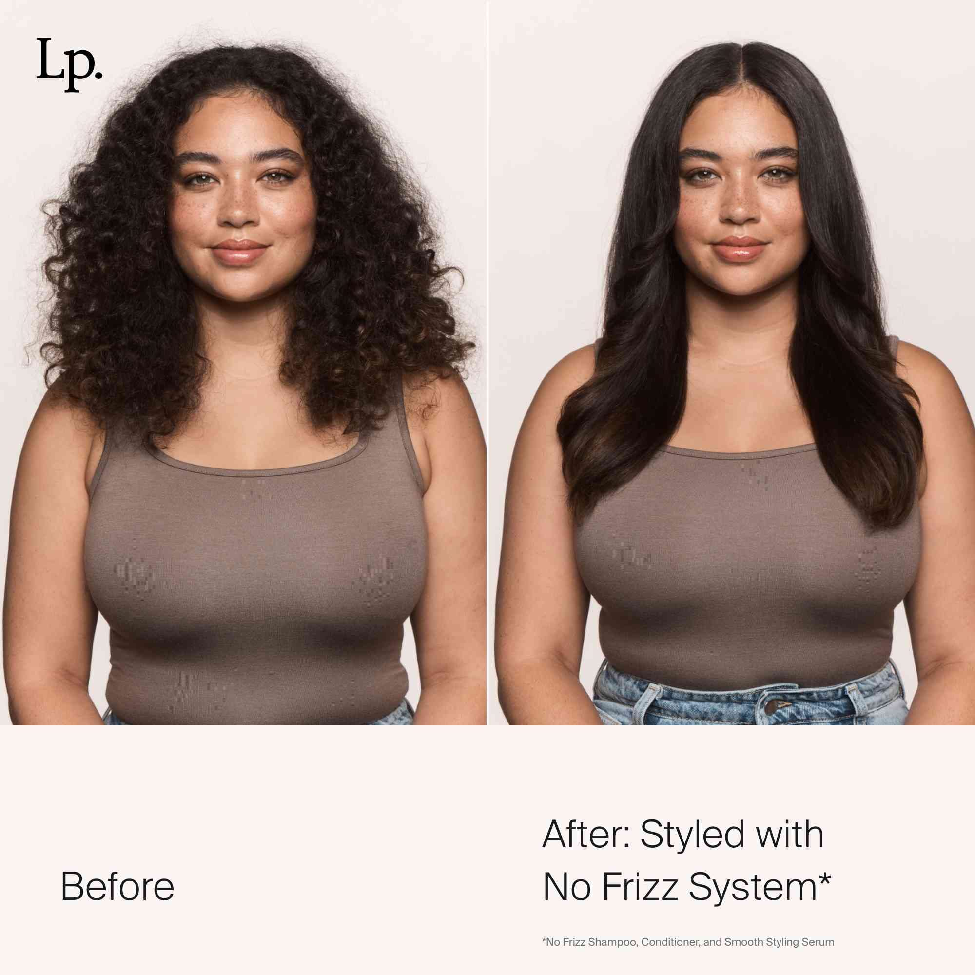 Living Proof No Frizz Smooth Serum final blowout with shiny, controlled strands