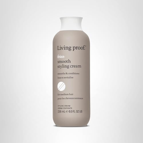 Living Proof No Frizz Smooth Styling Cream before-after hair sleek effect