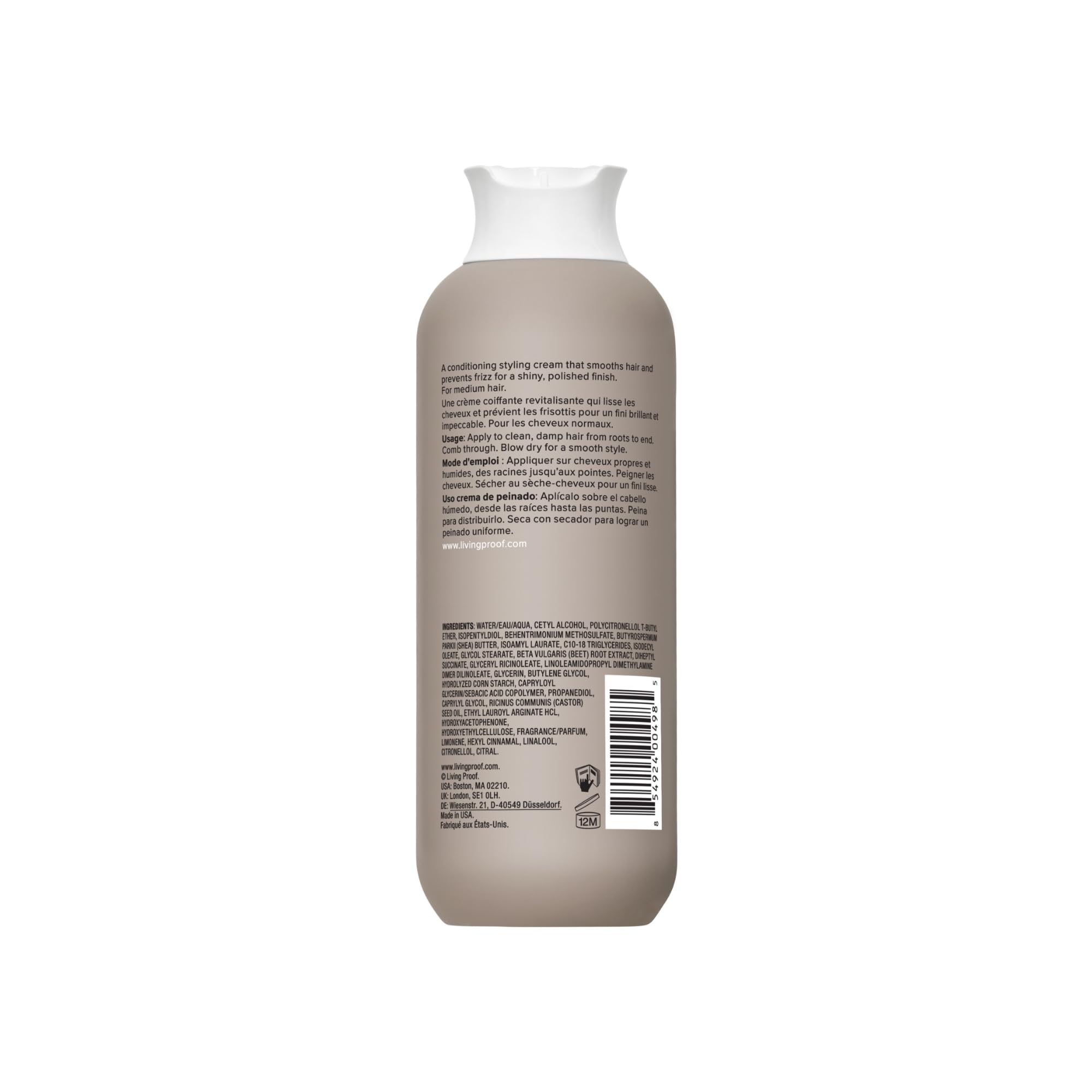 Living Proof No Frizz Smooth Styling Cream texture close-up for easy application