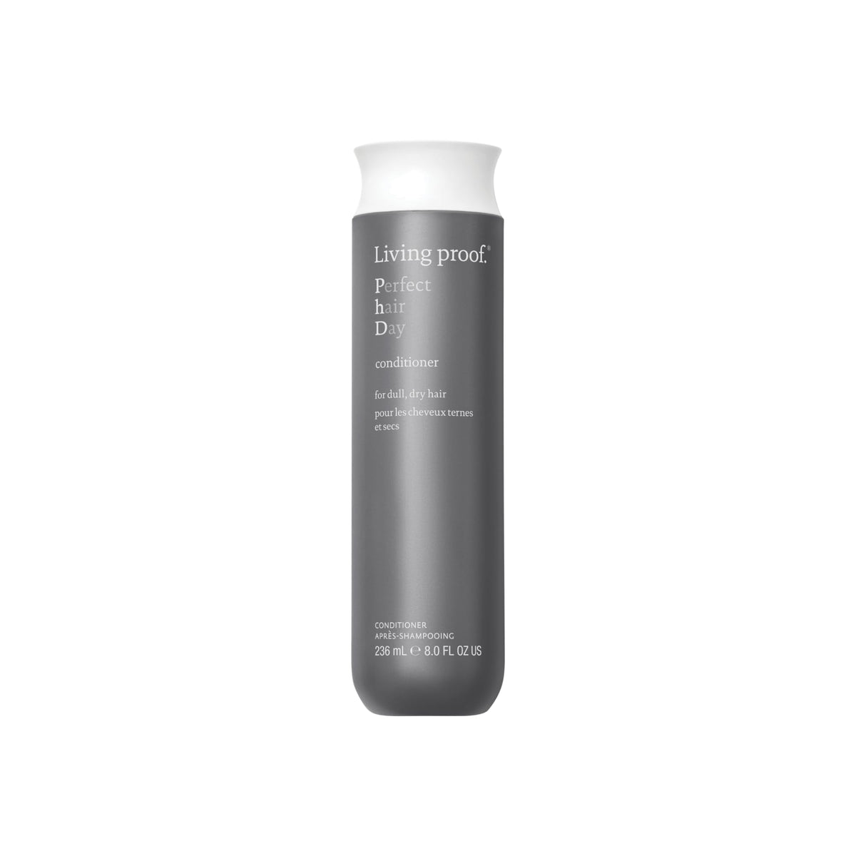 Living Proof Perfect Hair Day Conditioner bottle pour showing easy application and hydration