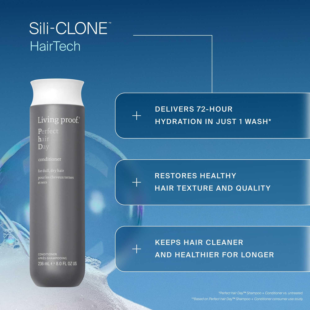 Living Proof Perfect Hair Day Conditioner silicone-free formula label highlight