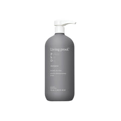 Living Proof Perfect Hair Day Shampoo bottle front shows a hydrating formula for shine.