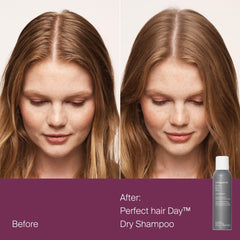 Living Proof Presenting Double the Clean Advanced Clean dry shampoo bottle closeup highlighting no-wash convenience