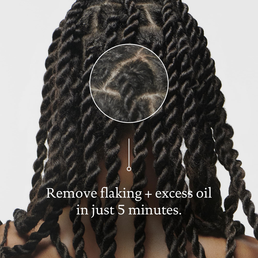 Living Proof Scalp Exfoliator five-minute-use demonstrates quick pre-shampoo renewal