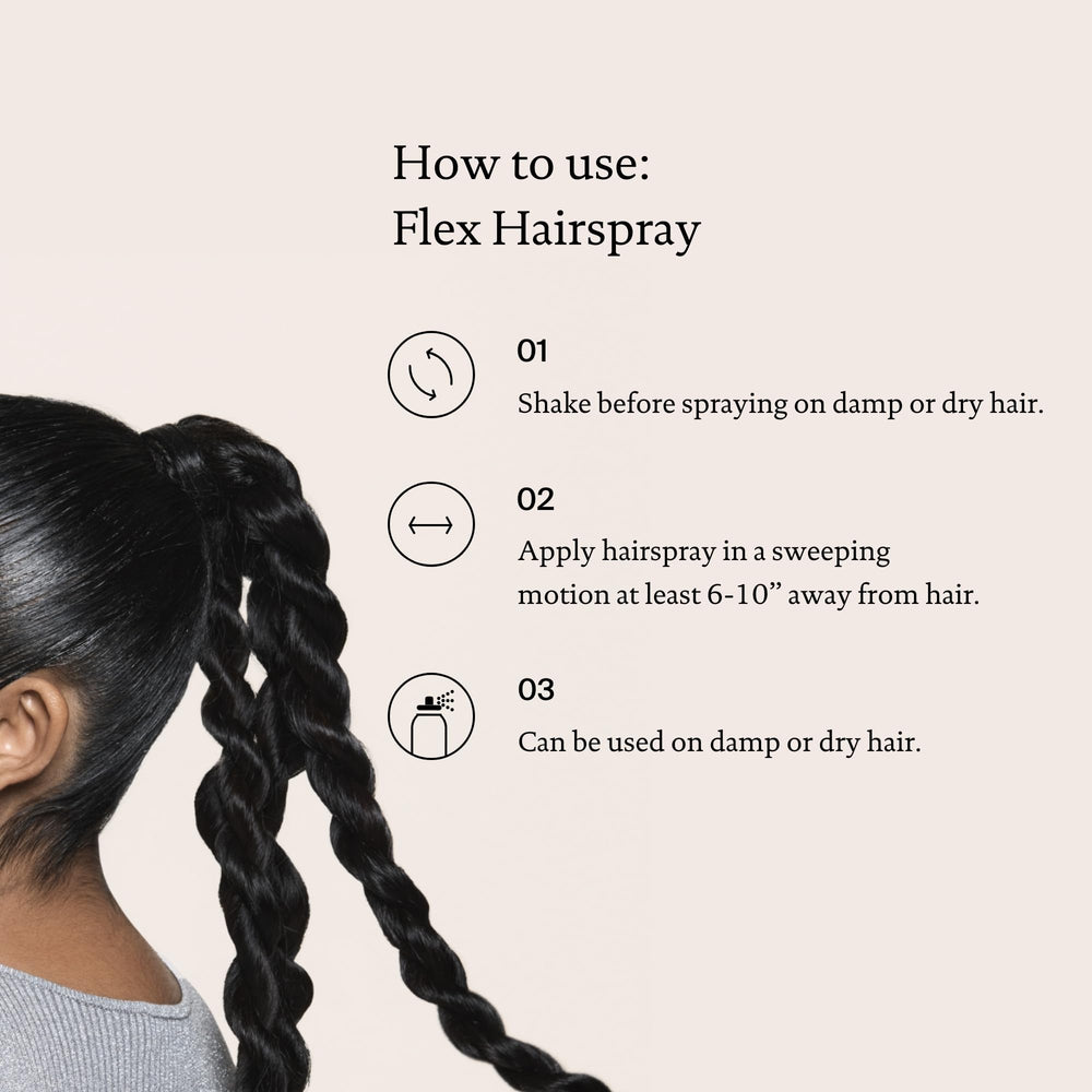 Living Proof Style Lab Flex Hairspray layering demonstrates layerable, reworkable formula for versatility