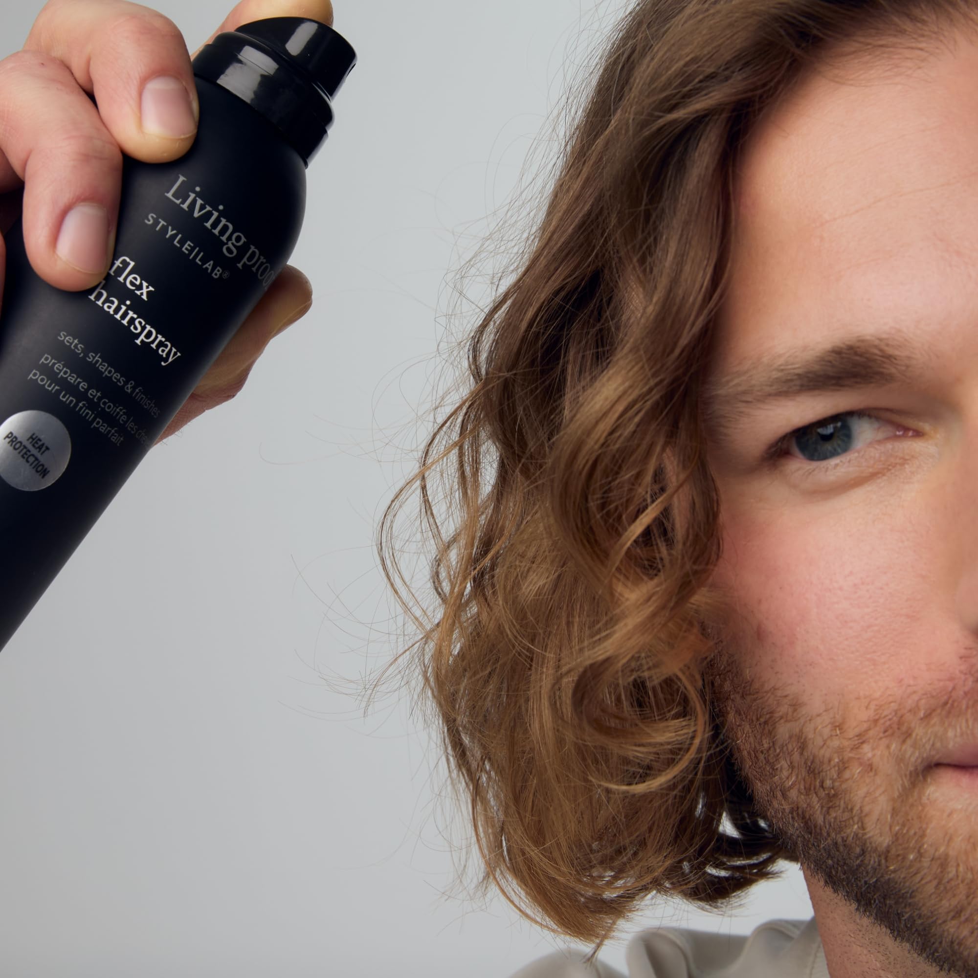 Living Proof Style Lab Flex Hairspray packaging front view highlights premium styling