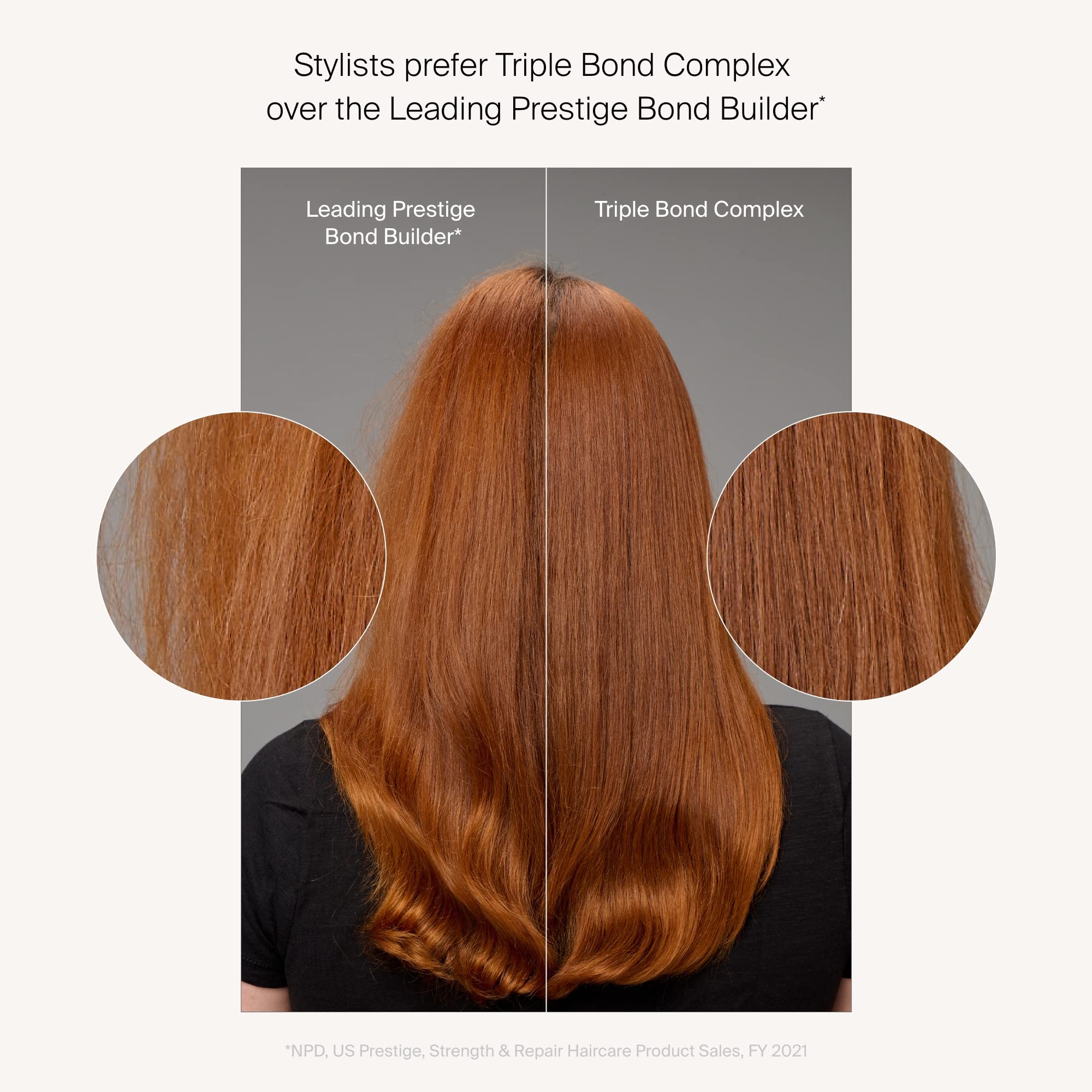 Living Proof Triple Bond Complex hair masque closeup reveals creamy texture for soft strands