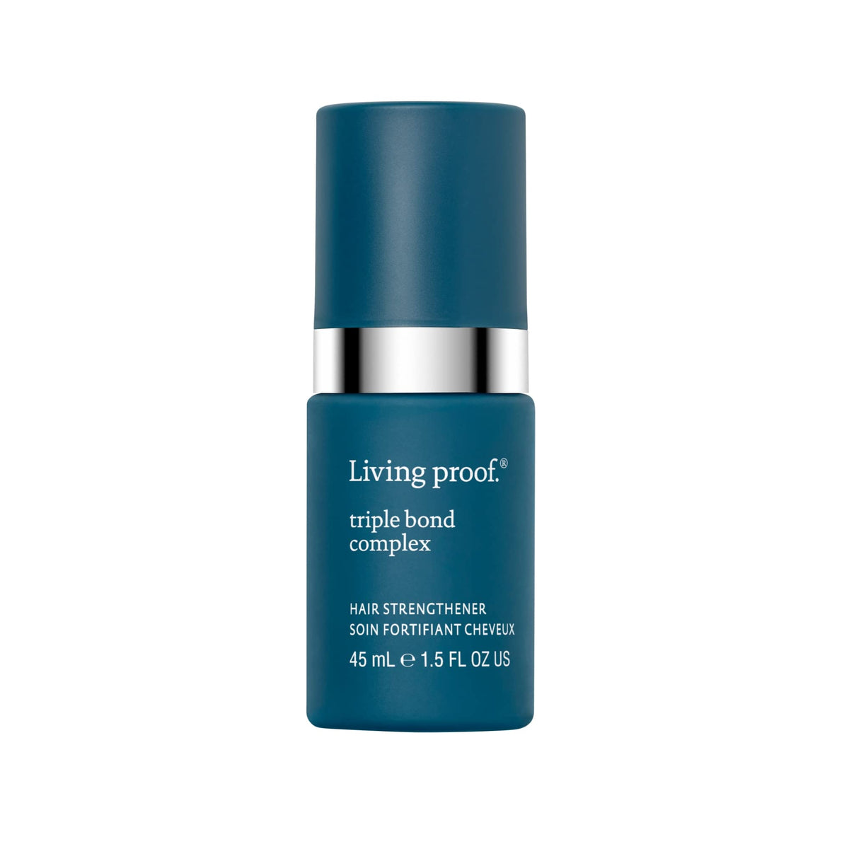 Living Proof Triple Bond Complex leave-in bottle highlights stronger, more resilient hair