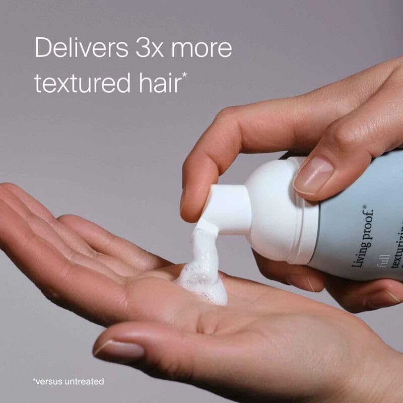 Living Proof Voluminous Hair Essentials Kit before-after montage shows volume potential