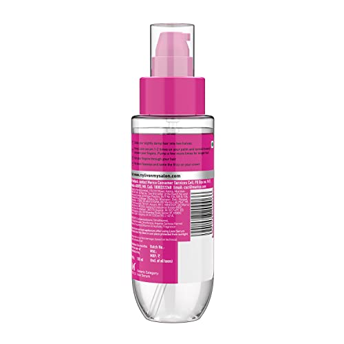 Livon Hair Serum application on hands shows detangling and smoothing