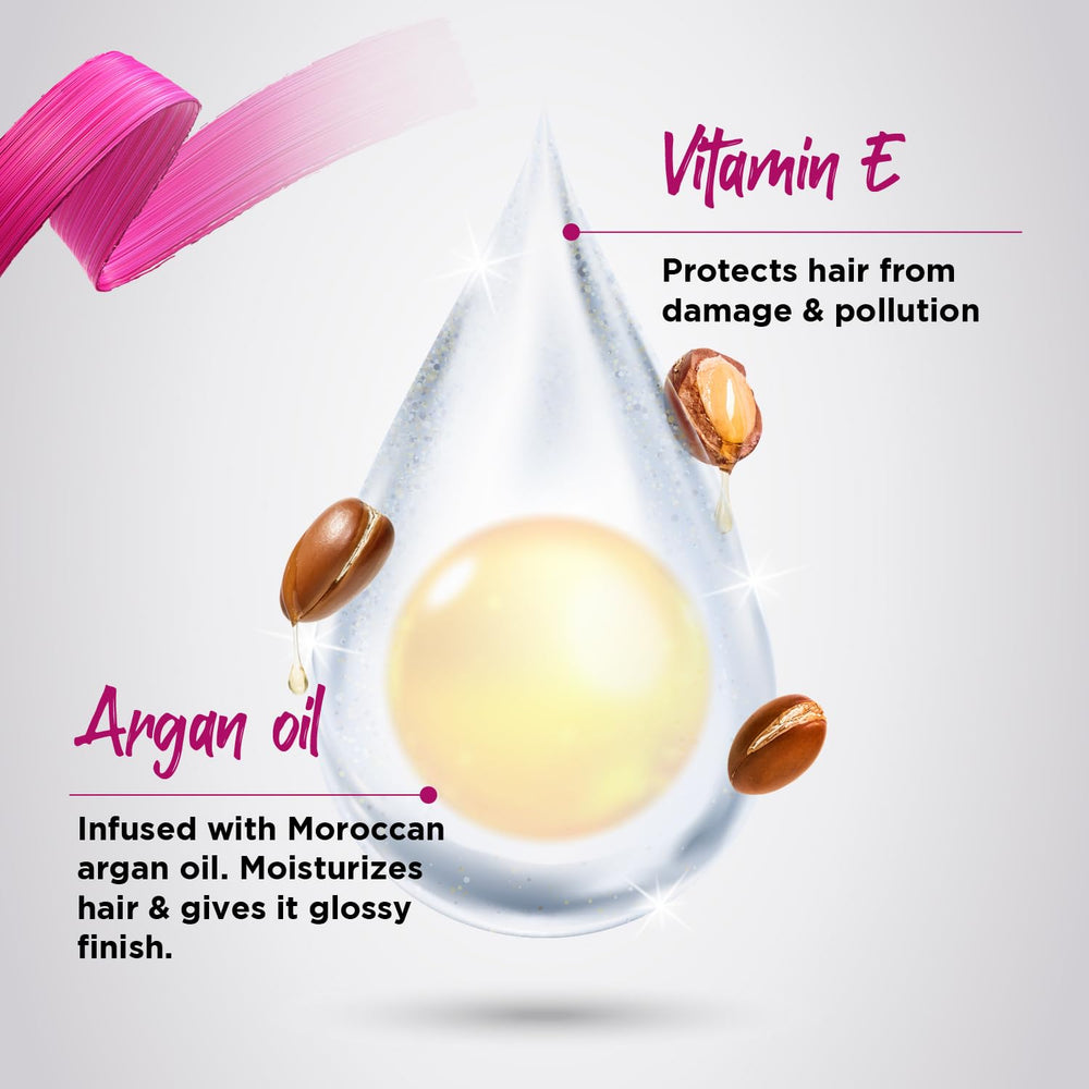 Livon Hair Serum glossy hair closeup shows radiant shine