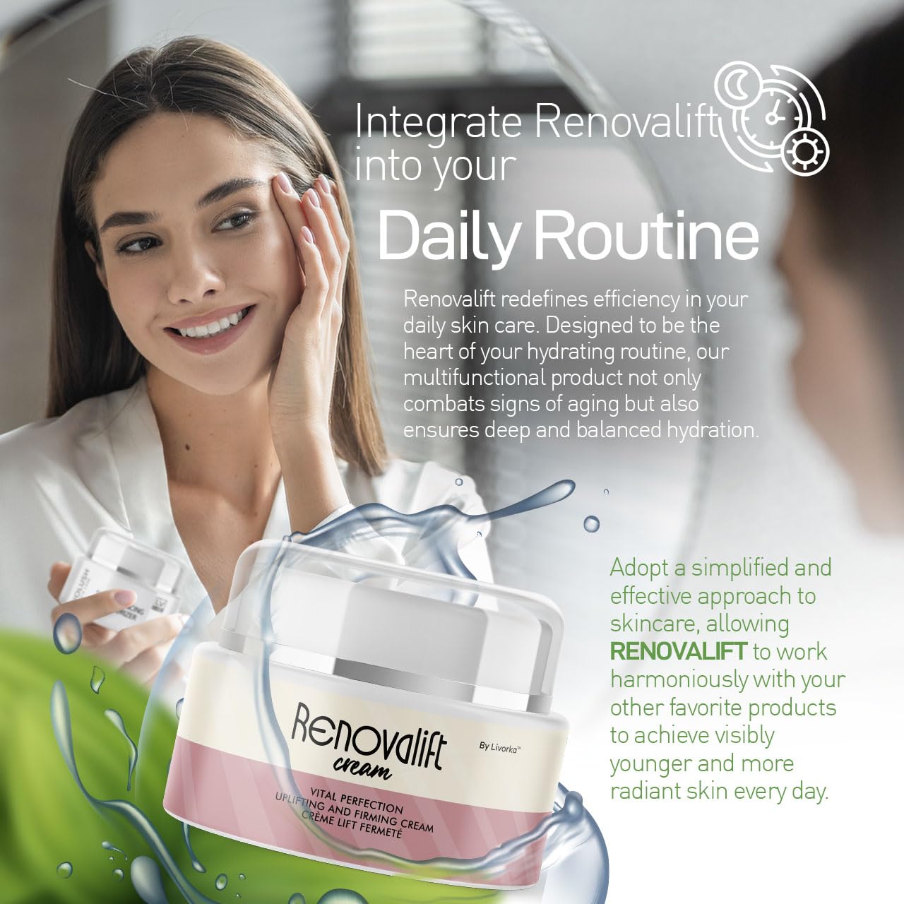 LIVORKA Renovalift neck application highlighting targeted care