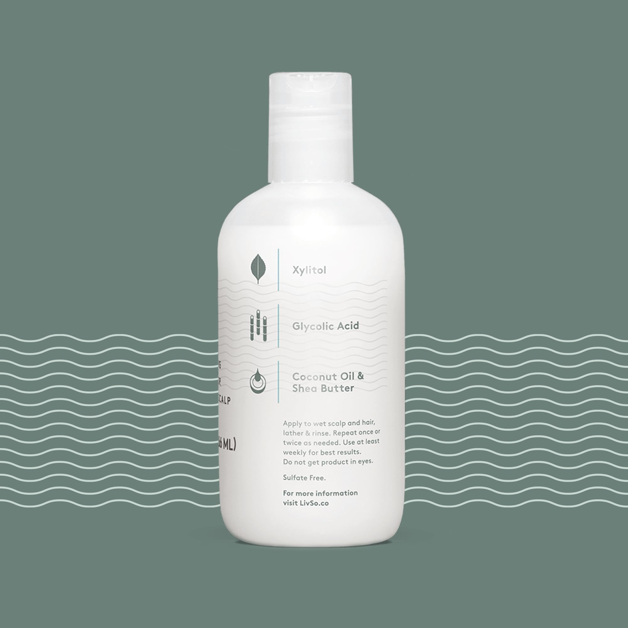 LivSo Moisturizing Scalp Shampoo label sulfate-free communicates non-stripping cleanse
