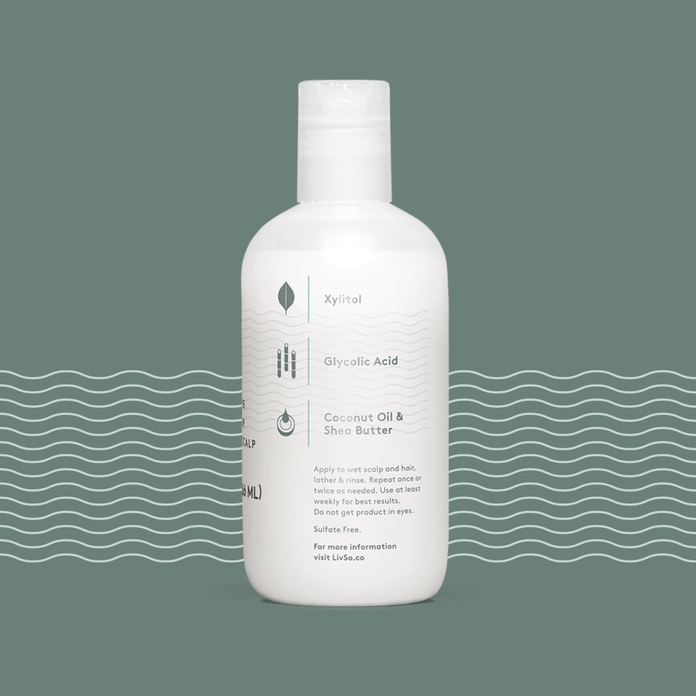 LivSo Moisturizing Scalp Shampoo label sulfate-free communicates non-stripping cleanse