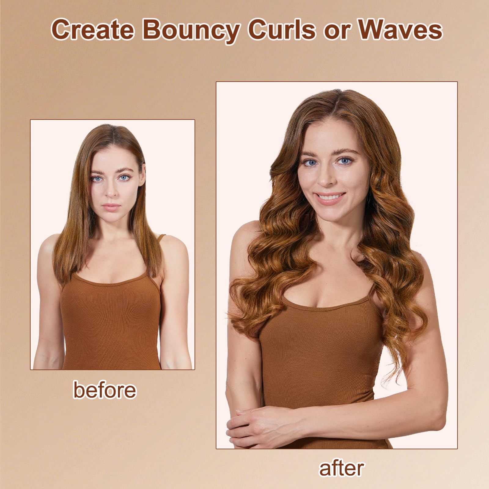 Liwoowe auto-wrap curling automatically grabs hair for hands-free curling.